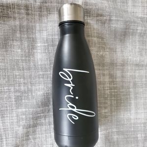 Bride stainless steel black water bottle